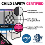 Trampoline for Kids and Adults - 8Ft 10Ft 12Ft 14FT Trampoline with Net - with Bonus Sprinkler and LED Lights/ASTM Certified/Ext
