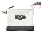 Clip Wipes Golf Pouch Custom Logo  Personalized Logo Zipper Golf Accessories Pouch (White)