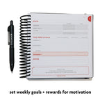Fitlosophy Fitbook: 12 Week Fitness Journal And Planner For Workouts, Weight Loss And Exercise, Black