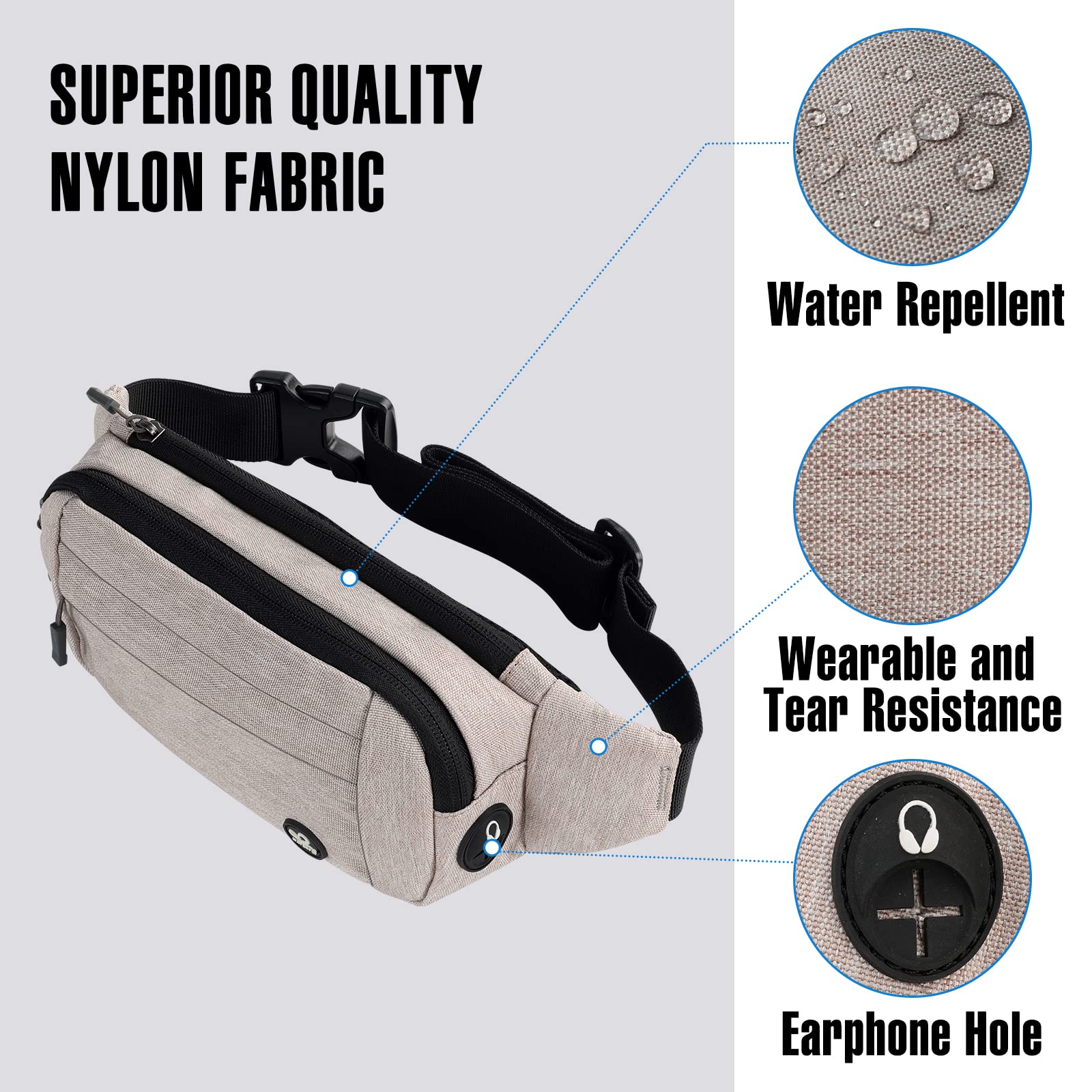 Waterfly Fanny Pack Waist Bag: Runner Small Hip Pouch Bum Bag Running Fannie Pack Phanny Fannypack Waistpack Bumbag Beltbag Spor