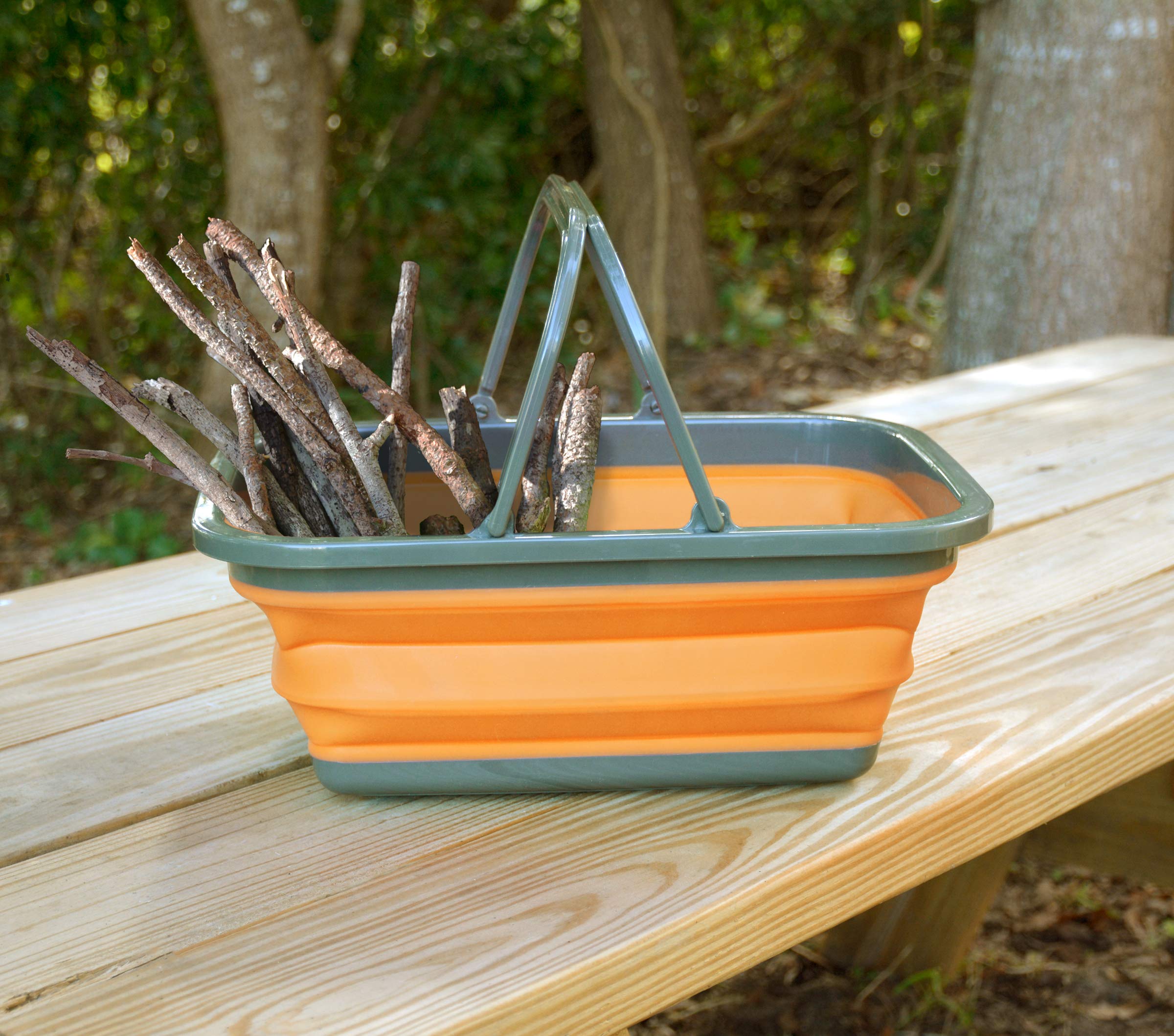 Ust Flexware Collapsible Sink With 2.25 Gal Wash Basin For Washing Dishes And Person During Camping, Hiking And Home, Orange, On