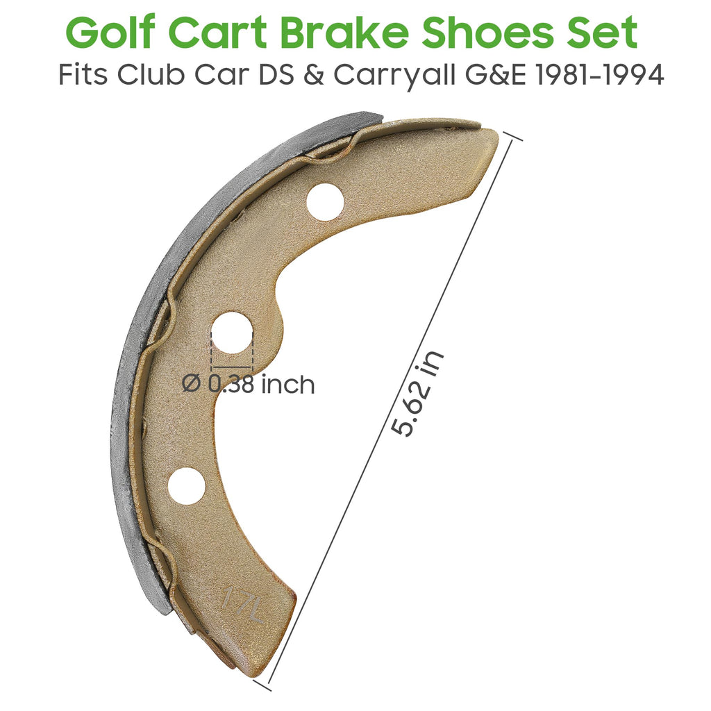 10L0L Set Of 4 Golf Cart Brake Shoes For Club Car Ds G&E 1981-1994 1011463