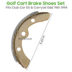 10L0L Set Of 4 Golf Cart Brake Shoes For Club Car Ds G&E 1981-1994 1011463