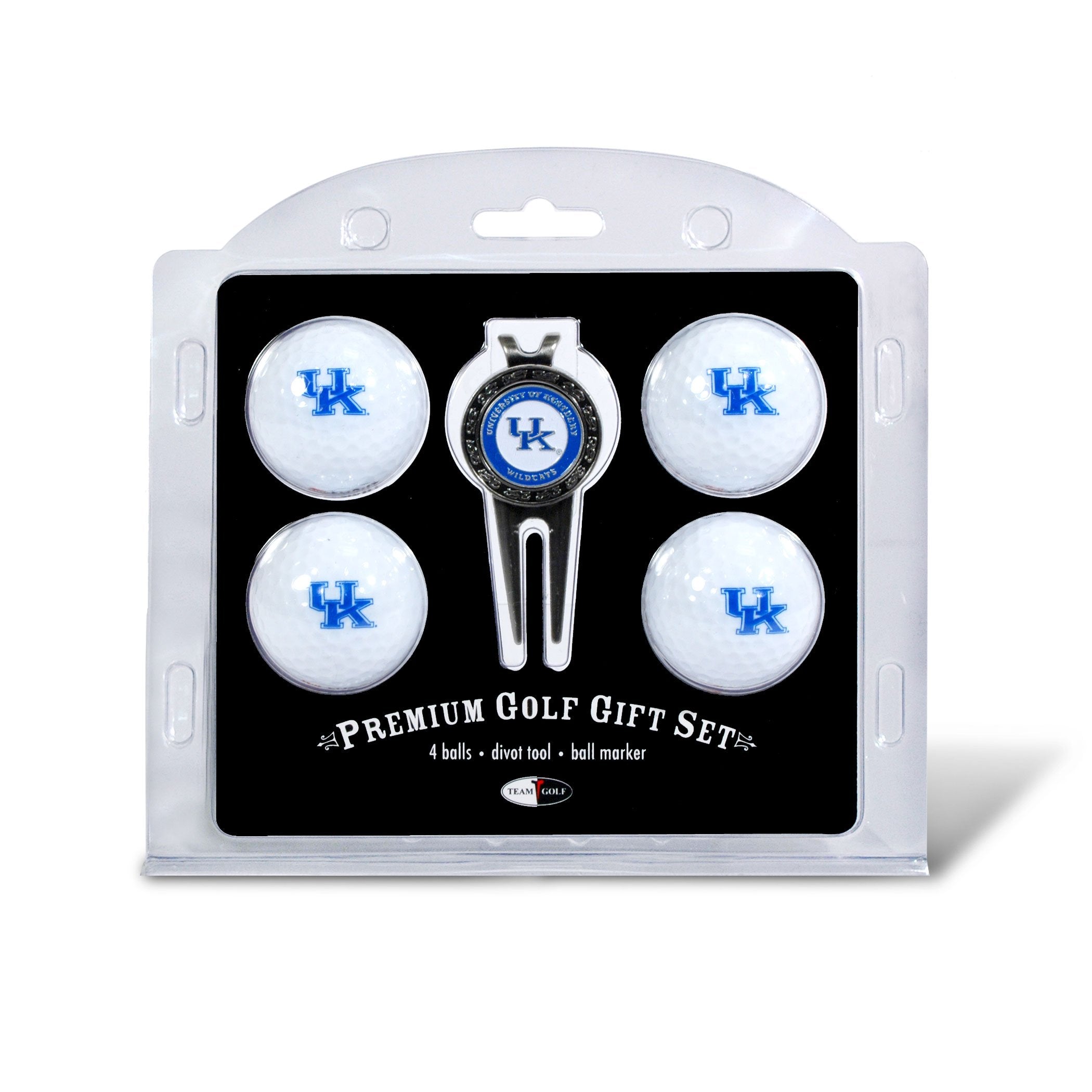 Team Golf NCAA Kentucky Wildcats 4 Golf Ball And Divot Tool Set Regulation Size Golf Balls (4 Count) & Divot Tool with Removable