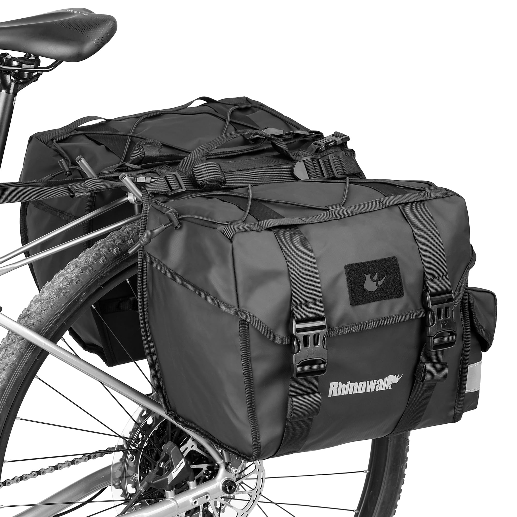Rhinowalk Bike Pannier Bag Waterproof 40L Large Capacity Bicycle Rear Rack Saddle Bags for Touring, Commuting, Traveling, Heavy 