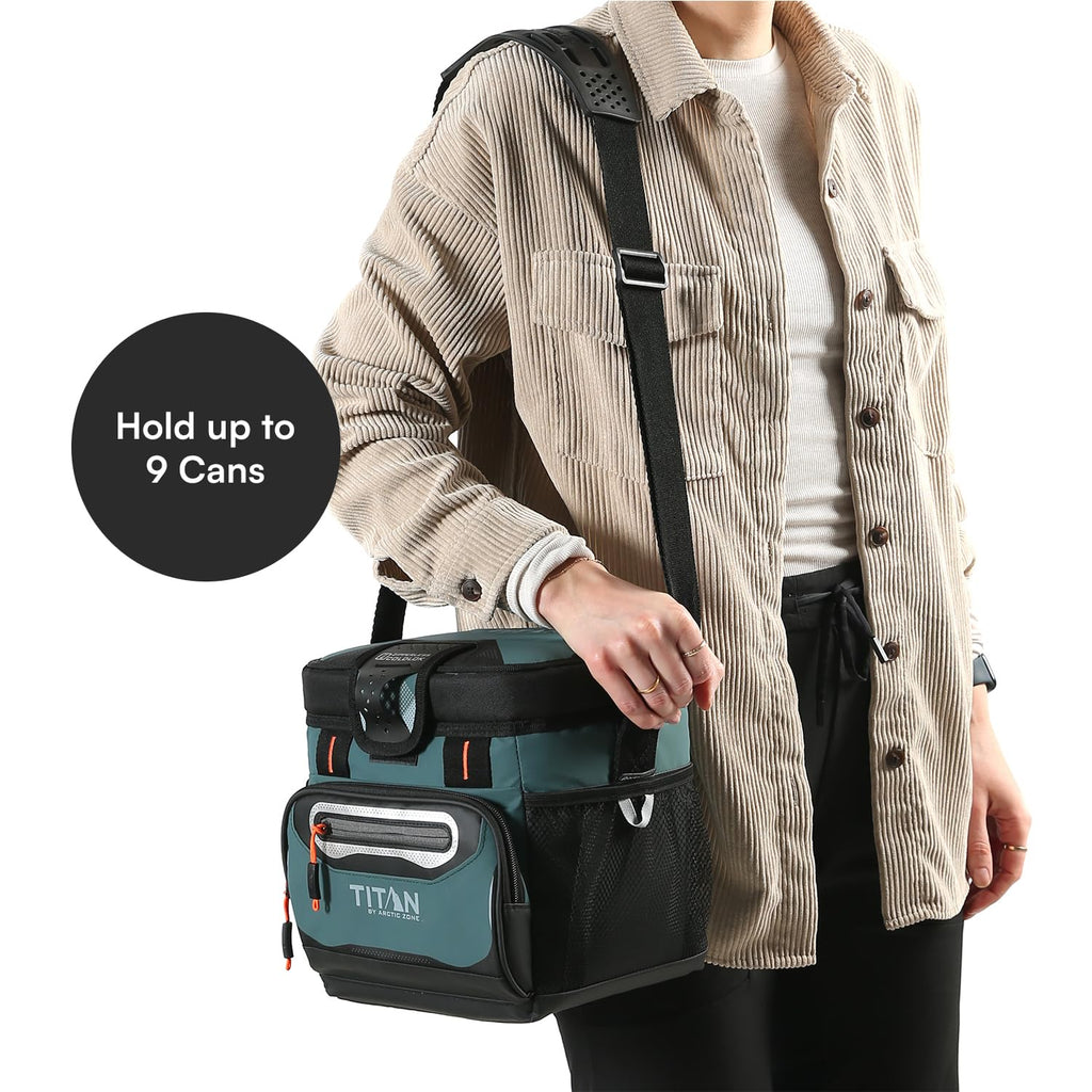 Titan by Arctic Zone 9 Can Zipperless Soft Cooler with HardBody Liner, Jungle Hunt
