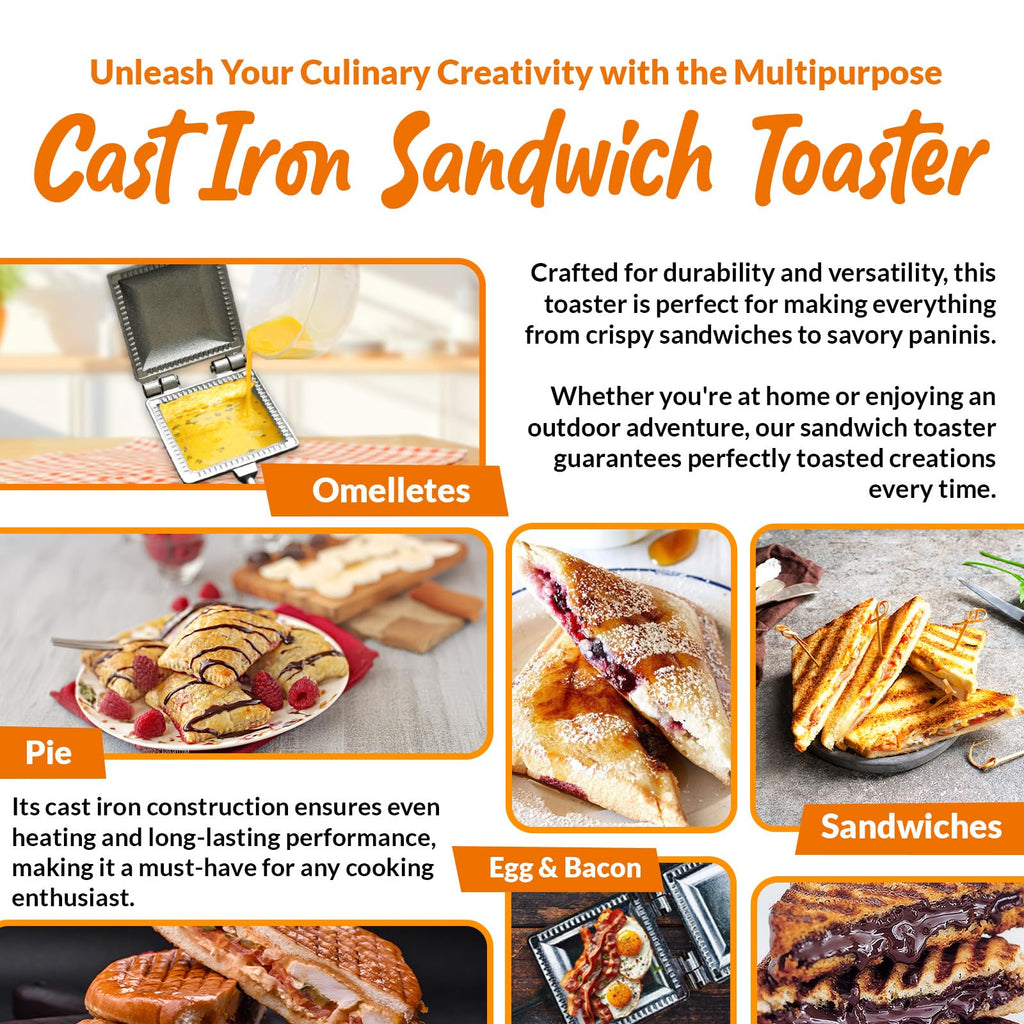 Palmer Cast Iron Long Handle Sandwich Toaster
