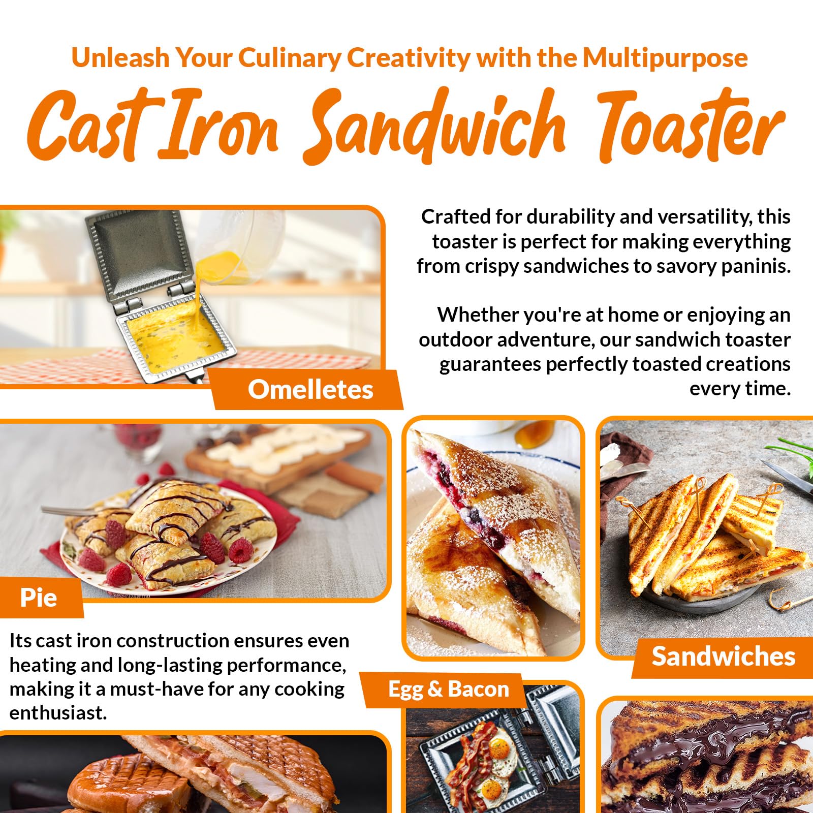 Palmer Cast Iron Long Handle Sandwich Toaster