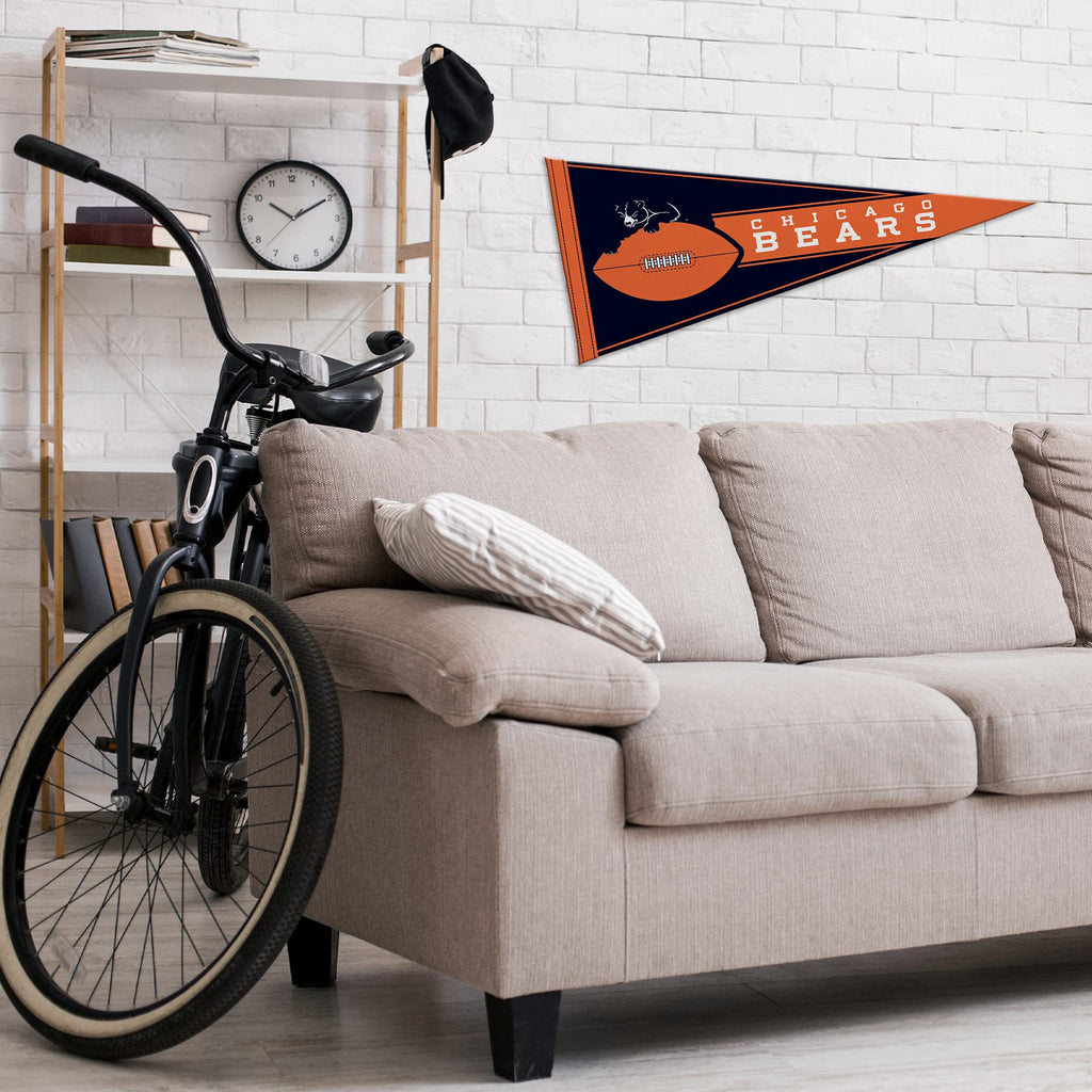 Rico Industries Nfl Football Chicago Bears Retro 12'' X 30'' Felt Wall D  Cor Pennant - Great For Home/Bed Room/Man Cave D  Cor