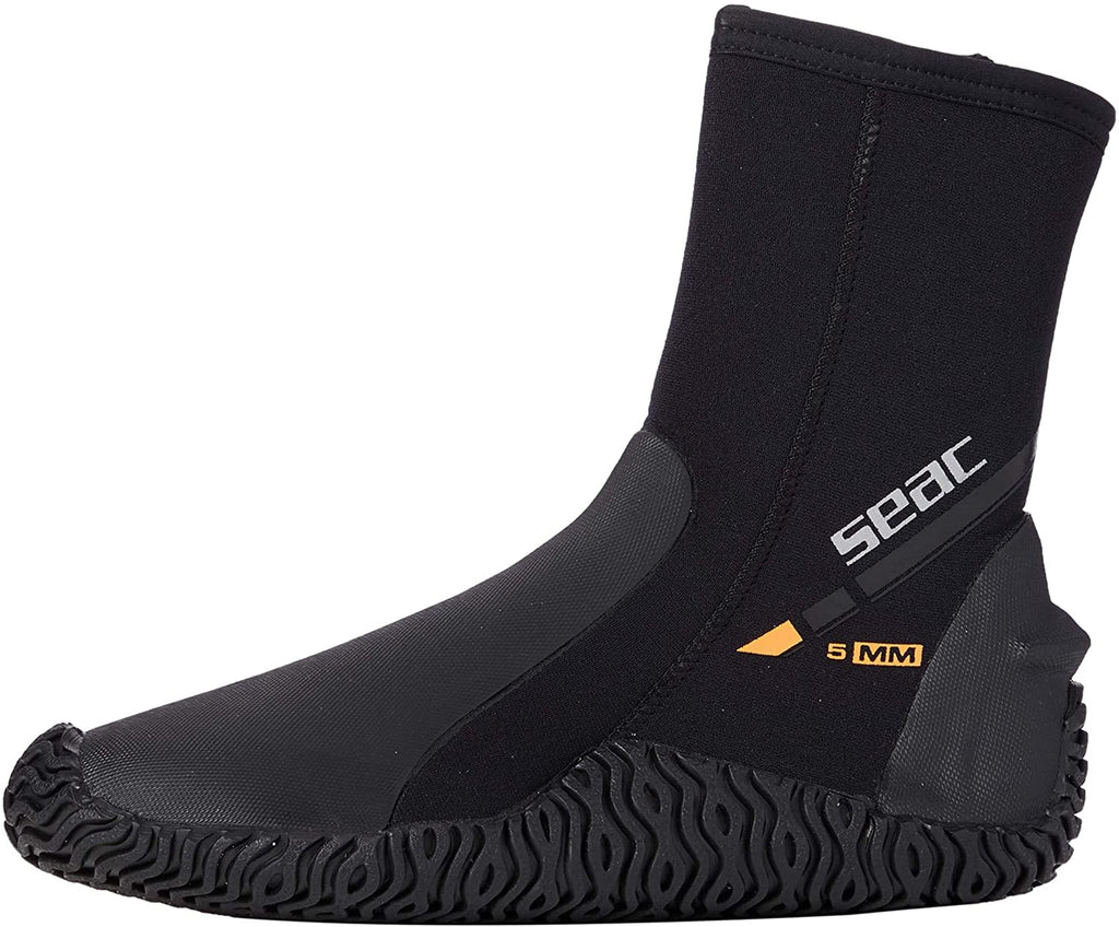 Seac Basic Hd 5Mm Neoprene Scuba Boots With Side Zipper, X-Small, Black, Xs: 4? - 5? (67901/Xs)