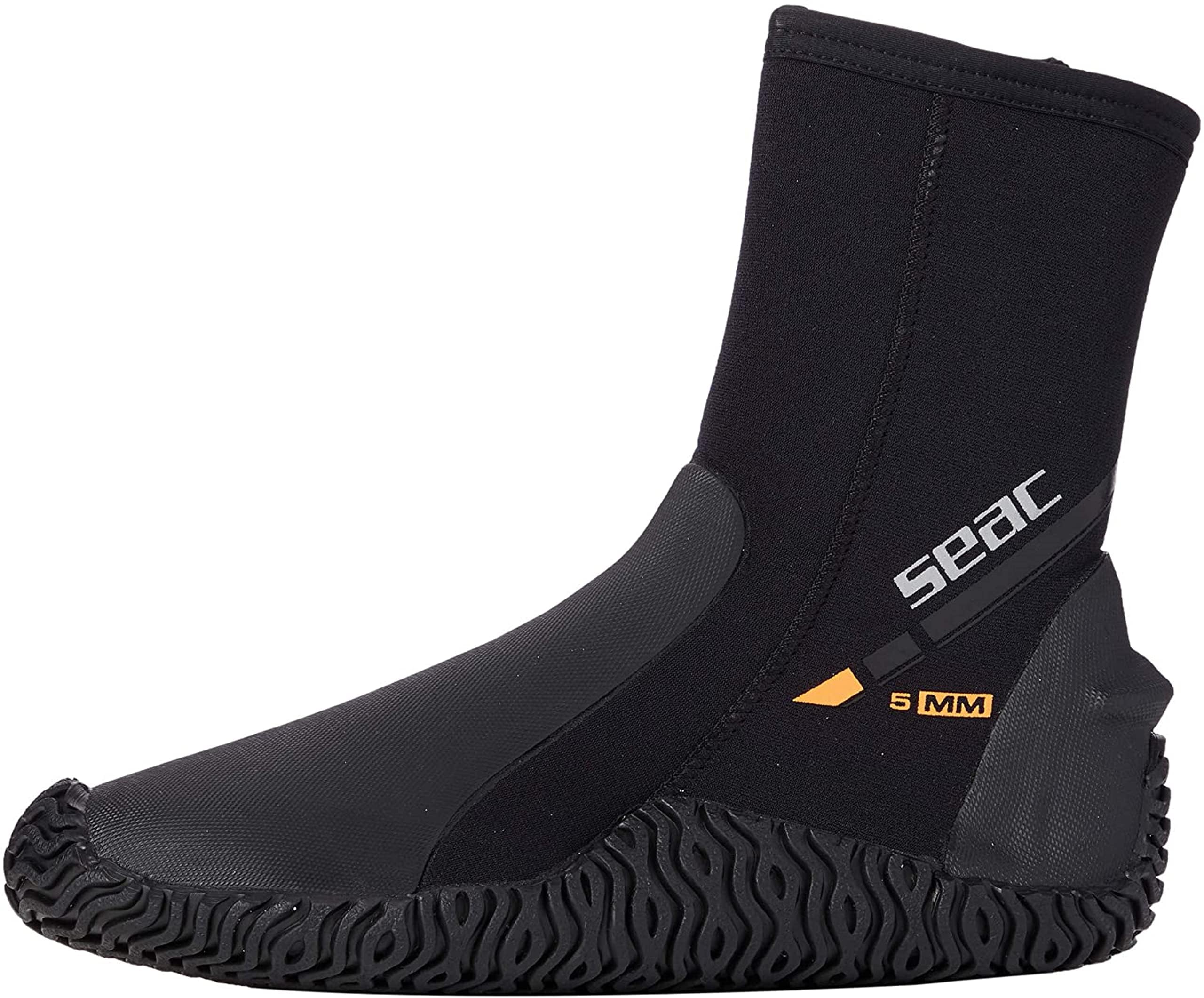 Seac Basic Hd 5Mm Neoprene Scuba Boots With Side Zipper, X-Small, Black, Xs: 4? - 5? (67901/Xs)