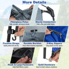 Tangkula Double Room Shower Tent, Oversize Space Privacy Outdoor Changing Tent With Floor, Removable Rain Fly, Inside Pocket, Cl