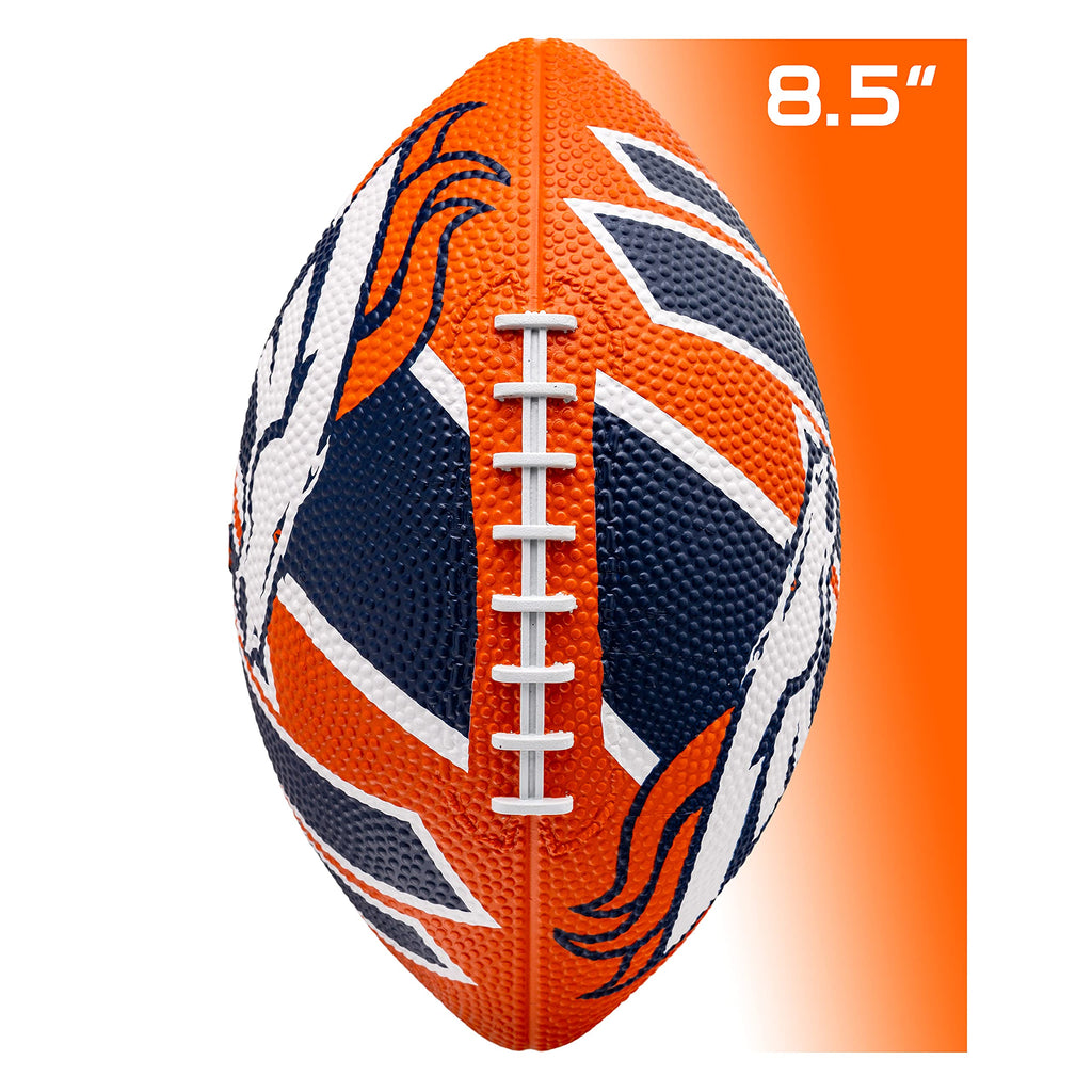 Franklin Sports Nfl Denver Broncos Football - Youth Football - Mini 8.5'' Rubber Football - Perfect For Kids - Team Logos And Co