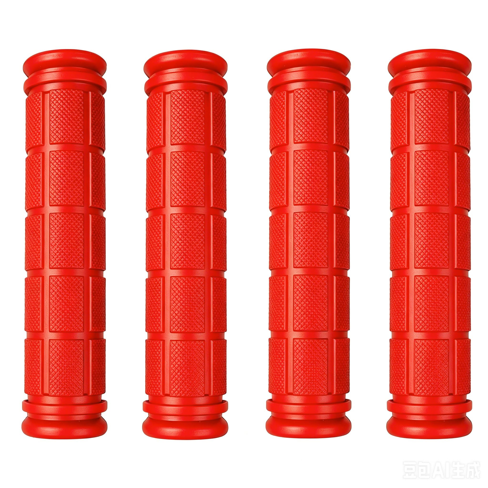 Kasteco 2 Pairs Bicycle Handle Bar Grips Mushroom Grips for BMX/Road Mountain Bikes (Red)