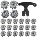 Lanties 31 Pcs Golf Spikes Set with 30 Golf Cleats Replacement and Black Cleats Spanner for Shoes Metal Thread Screw 6 mm Dia Sp