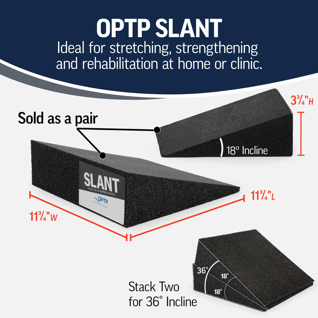 Optp Slant (Pair) - Foam Wedge Incline Slant Boards - Stretching Equipment For Calf And Ankle Rehabilitation - Foot Wedges For E