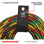 Airhead Tow Rope, 1-4 Rider Rope For Towable Tubes Multi, 9/16''