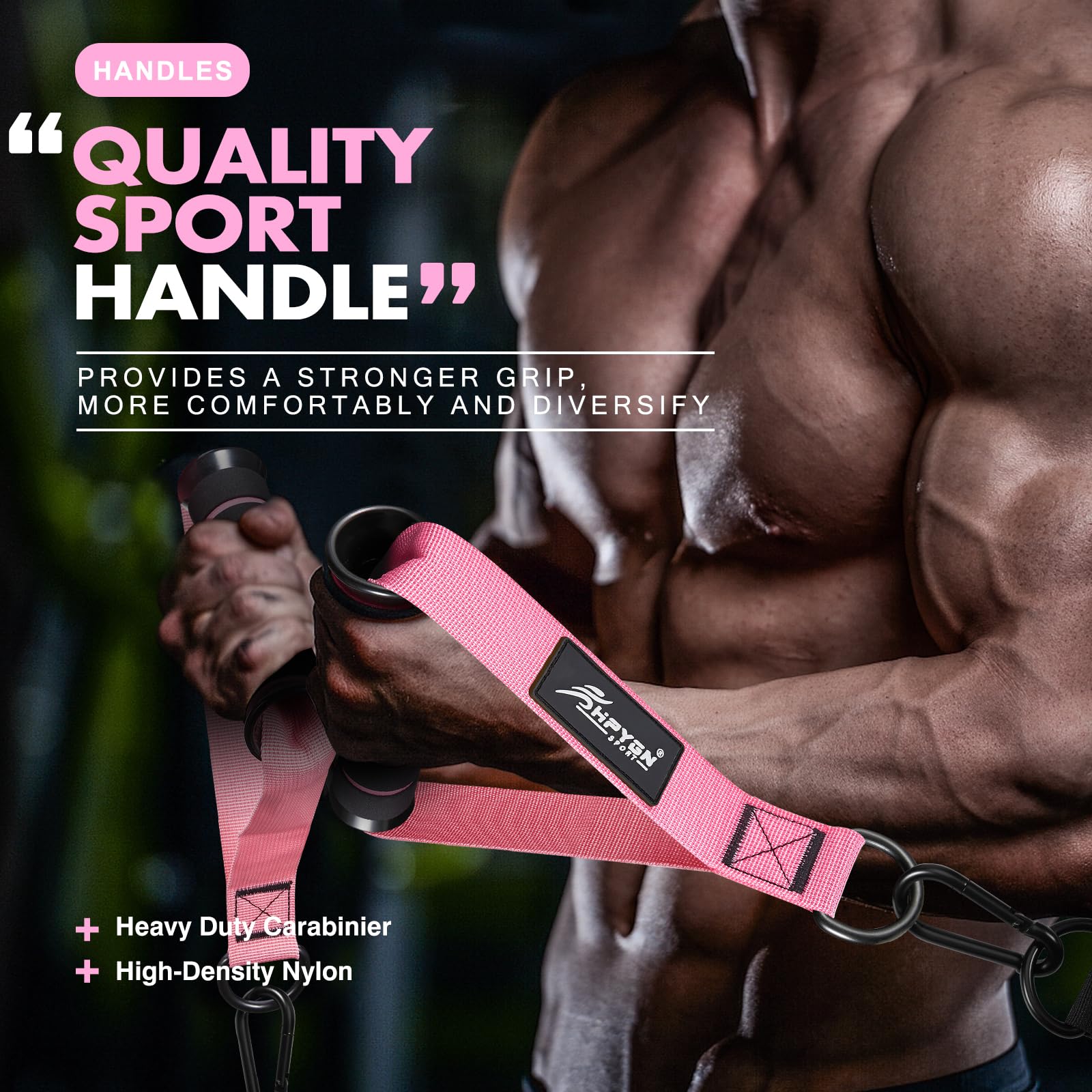 Gym Equipment, Gym Exercise Handles, Cable Attachments For Gym, Replacement Handle Attachments For Cable Machine Pulleys, Resist