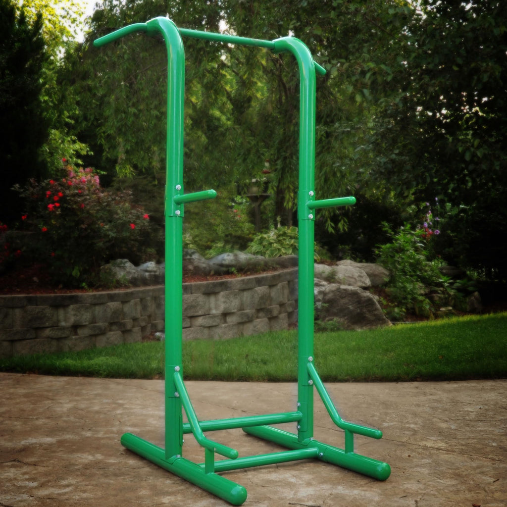 Stamina Outdoor Fitness Power Tower Dip Bar - Pull Up Bar Station With Smart Workout App - Dip Bars For Home Workout - Up To 300