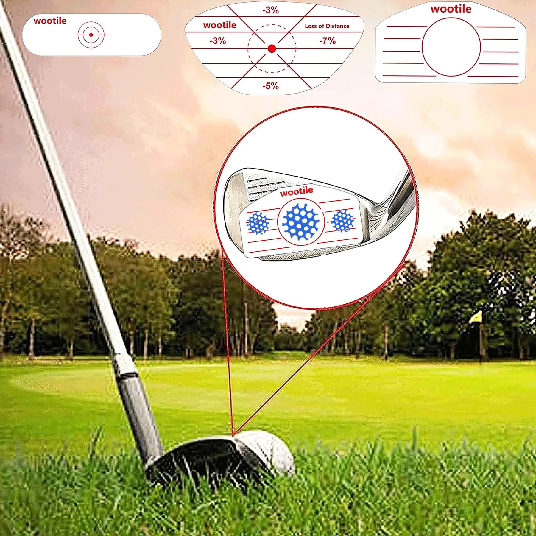 Golf Driver Impact Tape Labels 180Pcs Golf Impact Stickers Golf Clubs Labels For Swing Training Irons And Woods Iron Ball Hittin