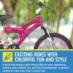 Kent International 20'' Kent Rock Candy Girls Bike - 20 Inch Girls Bike With Front & Rear Hand Brakes And 7 Speed Twist Shifting