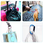 Sansheng 4 Pack Large Carabiner - 5.5'' D-Style Click And Carry Bag Carrier Stroller Hooks(Light Blue And Rose Red)
