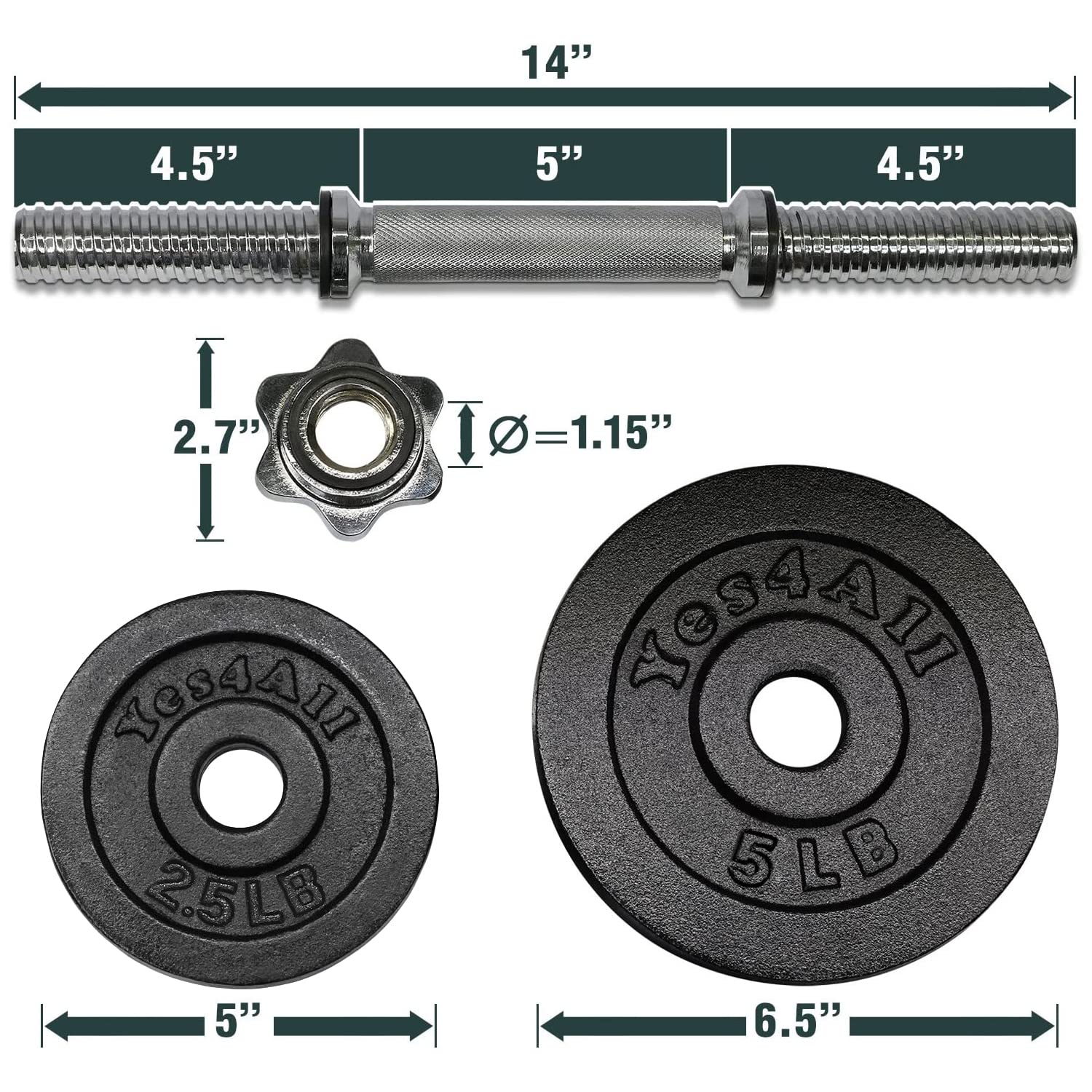 Yes4All Adjustable Dumbbell 40.02 Lbs