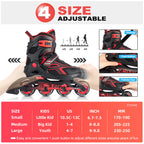 2Pm Sports Torinx Boys Adjustable Inline Skates, Fun Beginner Roller Skates For Kids, Youth, Girls, Men And Women - Red Medium