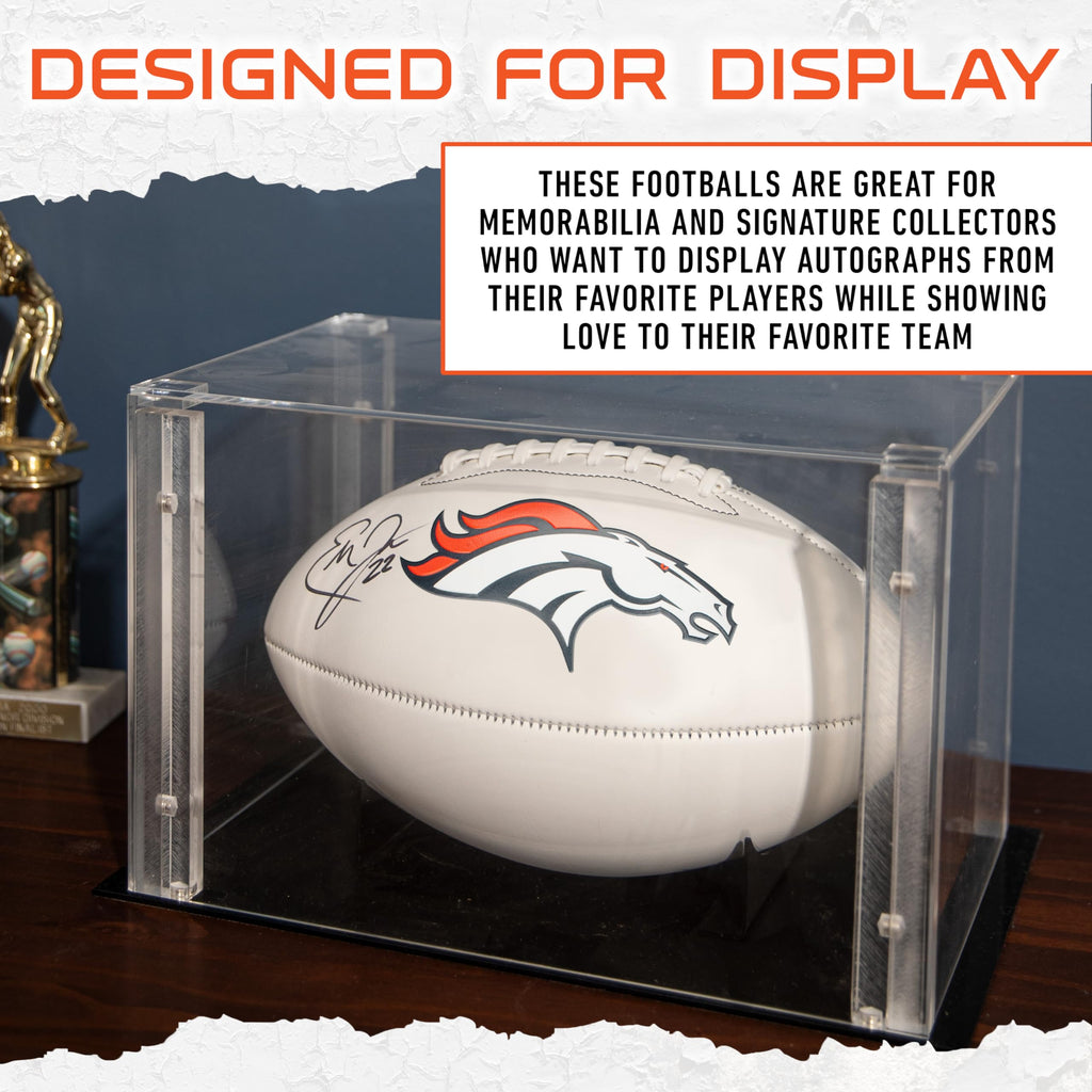 Franklin Sports Nfl Denver Broncos Autograph Football - Official Size White Panel Souvenir Football For Autographs + Signatures