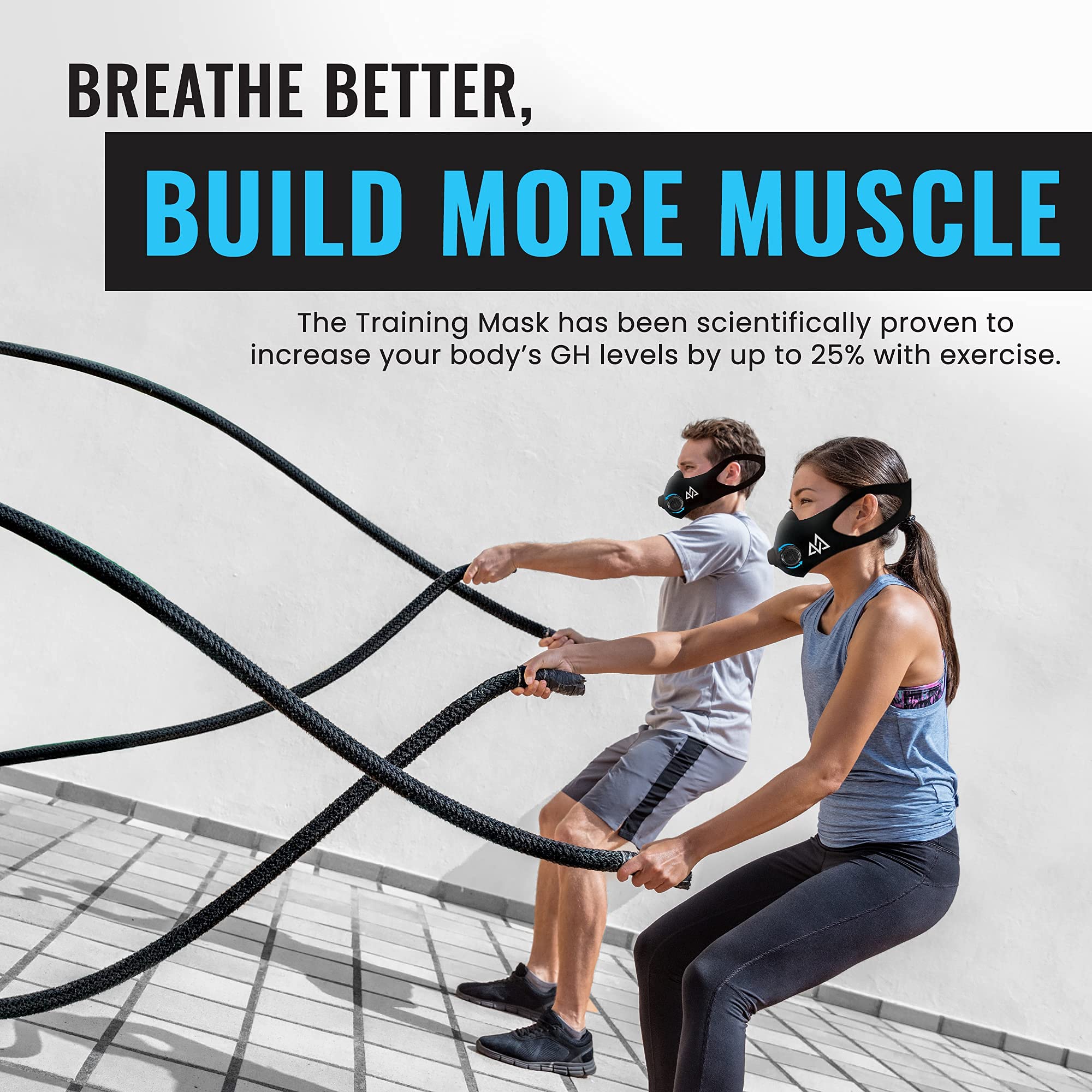 Training Mask - Workout Training Mask 2.0, Cardio Training Mask For Running, Cycling, And Exercise, 36 Levels Of Resistance, Bla