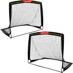 Wiel Soccer Goal, 4Ft X 3Ft Net Easy Fold-Up Training Goals W' Reflective Strips For Playing At Nightfall, Set Of 2 For Family T