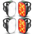 ISEYOU Bike Lights, Ultra-Slim USB-C Rechargeable Bike Lights Front and Back, 5+6 Lighting Modes & IP65 Waterproof, Super Bright