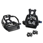 Bv Bike Pedals Shimano Spd/Look Delta Compatible 9/16'' With Toe Clips - Peloton Pedals For Regular Shoes - Toe Cages For Peloto