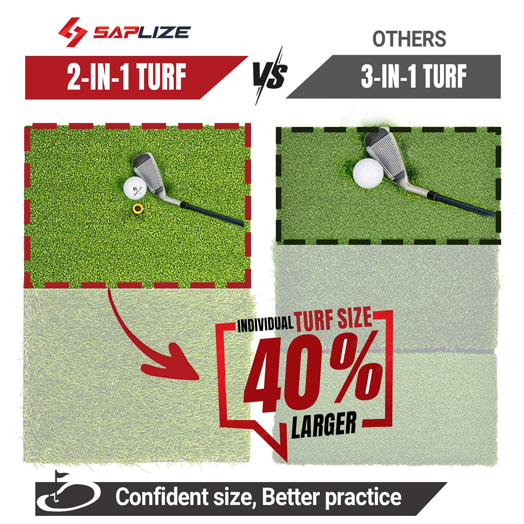 Saplize 23'' X 16'' Foldable Golf Hitting Mat, 2-In-1 Golf Turf Grass Mat, Rough And Fairway For Hitting, Chipping And Putting G