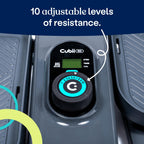 Cubii Go Aqua - Compact Whisper Quiet Under Desk Elliptical With Lcd Monitor, Adjustable Resistance, Portable Design With Telesc