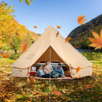 Vevor Canvas Bell Tent, Yurt Tents 4 Seasons 7 M/22.97 Ft, Canvas Tents For Camping With Stove Jack Holds Up To 12 People, Famil