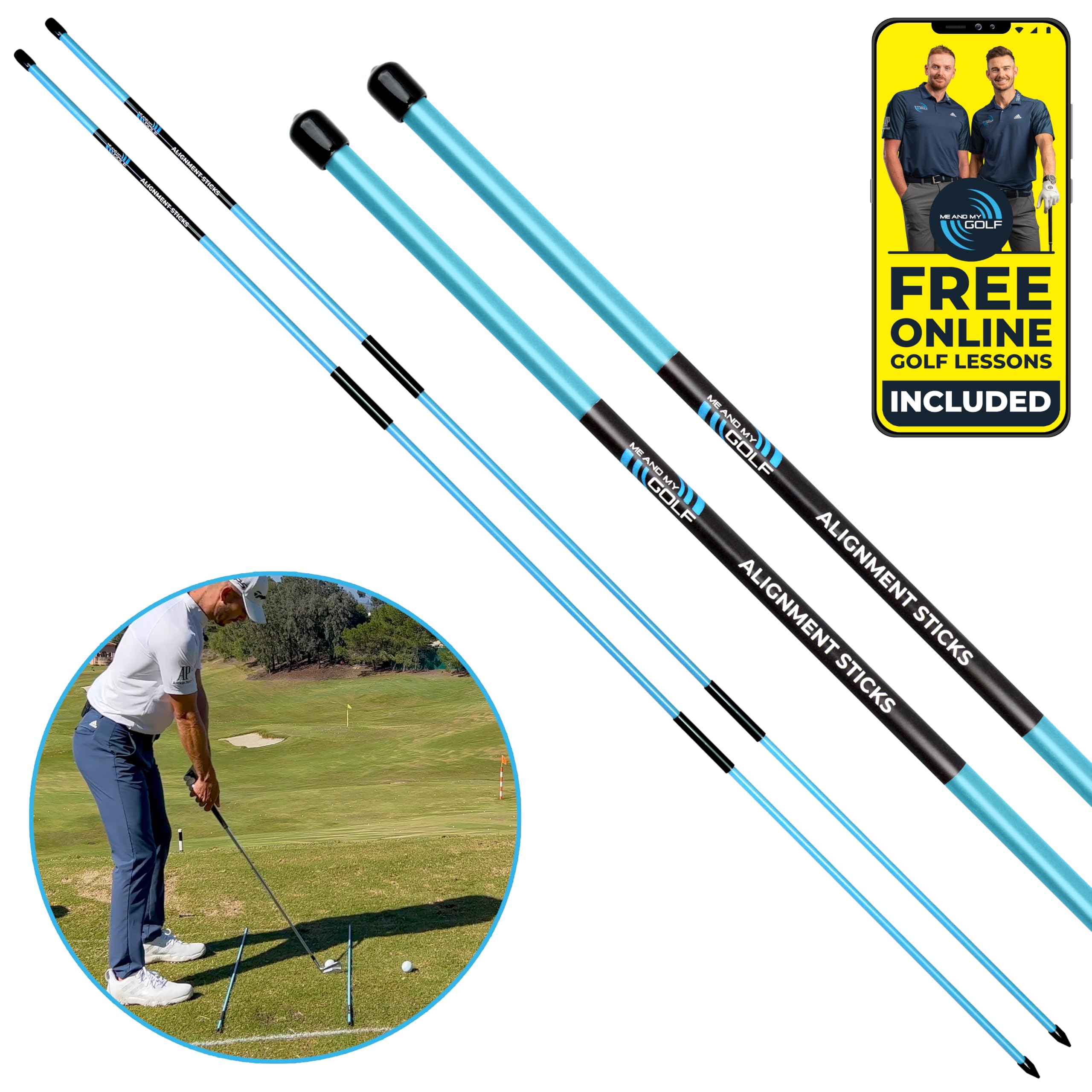 Me And My Golf Alignment Training Sticks - Includes Instructional Training Videos