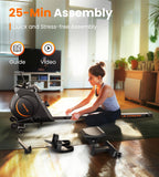 Yosuda Magnetic Rowing Machine 350 Lb Weight Capacity - Rower Machine For Home Use With Lcd Monitor, Tablet Holder And Comfortab