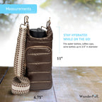 Wanderfull Original Hydrobag | Quilted Water Bottle Holder With Strap | Tote Bottle Carrier Crossbody Bag With Pockets | Carry 3