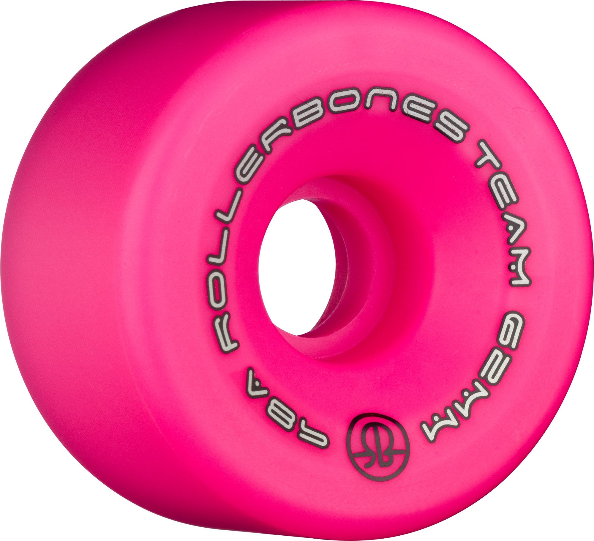 Rollerbones Team Logo Recreational Roller Skate Wheels (Set of 8), Pink, 62mm