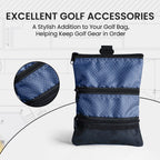Finger Ten Golf Pouch Bag For Valuables Tee Color With 4 Golf Pencil Pack, Zippered Pocket Gear Clip Hook To Bag (Blue Pouch Bag