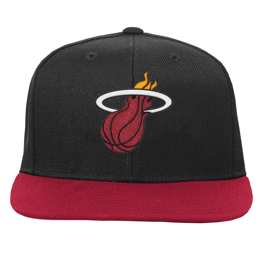 Outerstuff Nba Kids Youth 8-20 Official 2-Tone Snapback Hat Cap (Us, Alpha, One Size, Miami Heat)