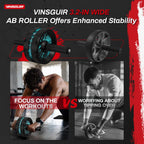 VINSGUIR Ab Roller Wheel, Abs & Core Workout Equipment for Home Gym with Knee Pad Accessories, Abdominal Wheel for Full-body Str
