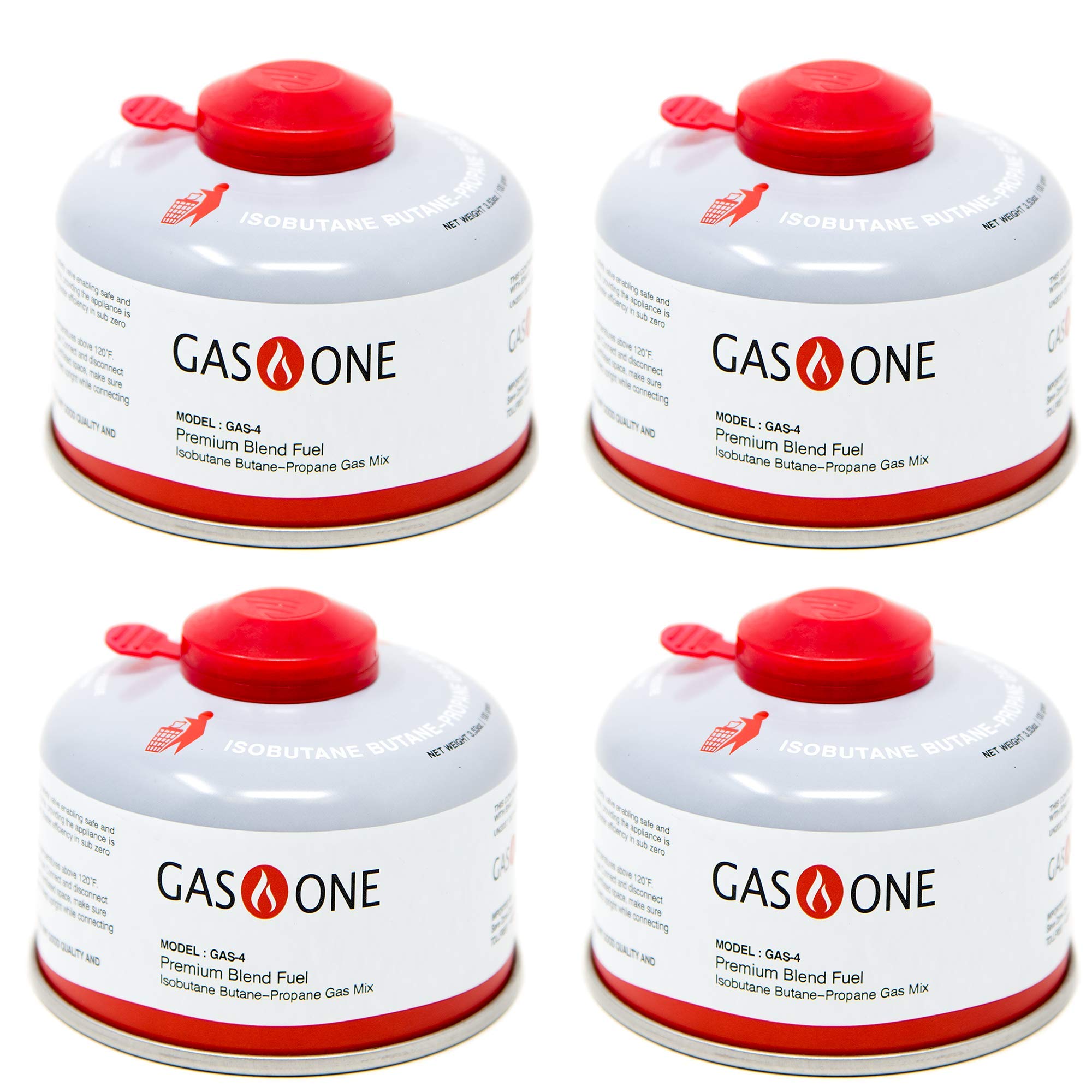 Gasone Camping Fuel Blend Isobutane Fuel Canister 100G (4 Pack)