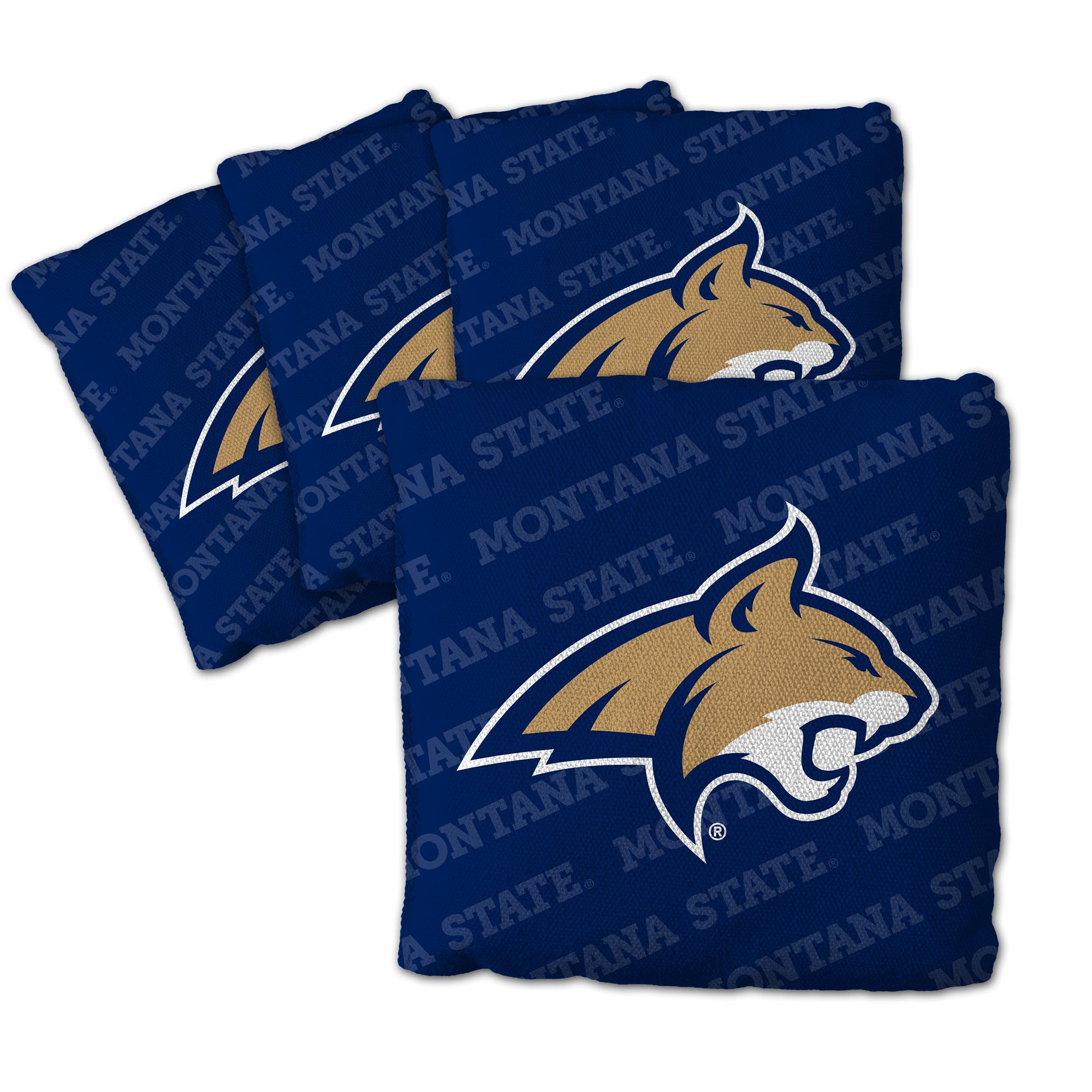 YouTheFan Officially-Licensed NCAA Montana State Bobcats Set of 4 Cornhole Bags - All Weather Regulation 6    x 6    Size - 16oz