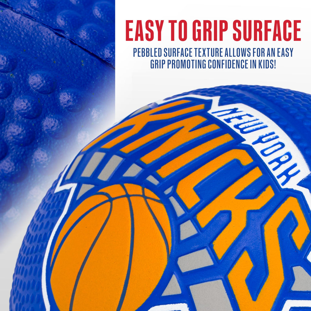 Franklin Sports Nba New York Knicks Mini Foam Basketball - Kids 5.5'' Inch Toy Basketball For Over The Door + Mini Indoor Hoops