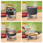 Camplux Foldgo Camping Stove, 7500 Btu Portable Butane Gas Stove, Foldable Cassette Stove With Carry Bag & Adjustable Burner, Cs