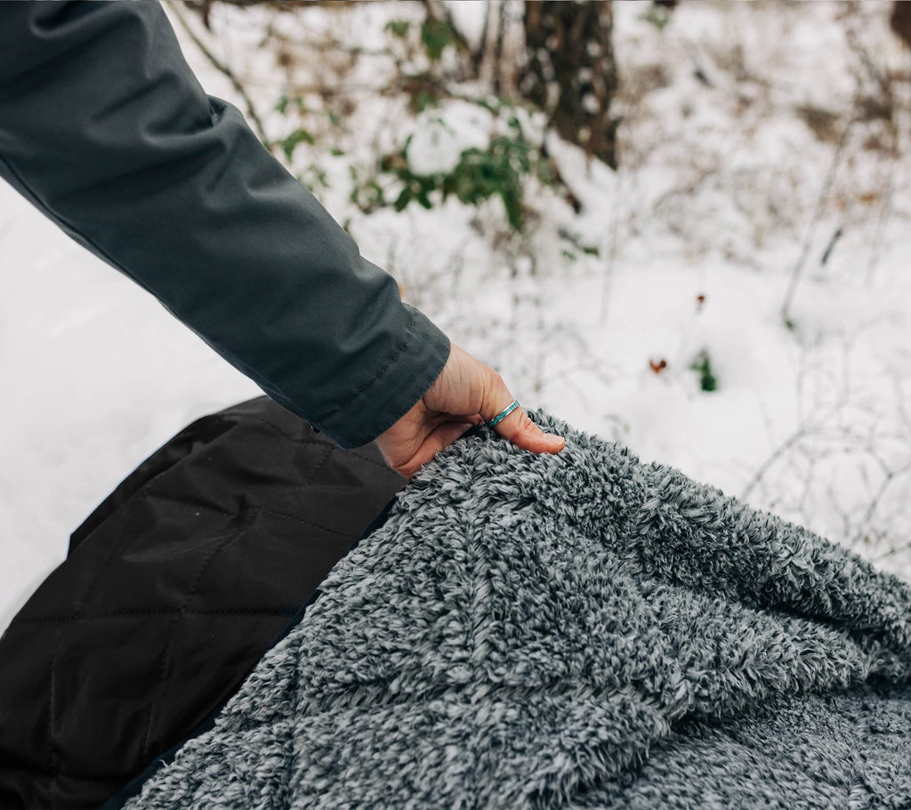 Sherpa Waterproof Outdoor Blanket. Large Sherpa Camping & Stadium Blanket For Cold Weather. Perfect For Picnic, Sports, Concerts