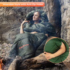 Kingcamp Wearable Sleeping Bag For Adults, Cold Weather & Warm Extra Wide Big & Tall Xl Portable Waterproof Flannel Sleeping Bag