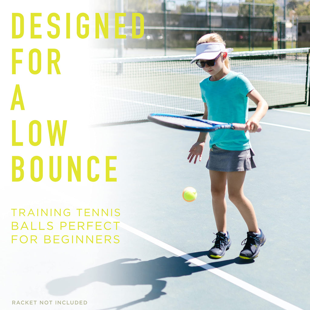Franklin Sports Starter + Beginner Pressureless Tennis Balls - Great For Training + Practice - Low Bounce Tennis Balls For All C